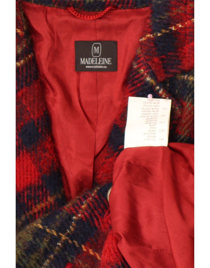 Jachetă Blazer pentru femei Madeleine cu 4 nasturi UK 14 Medium Burgundy Check