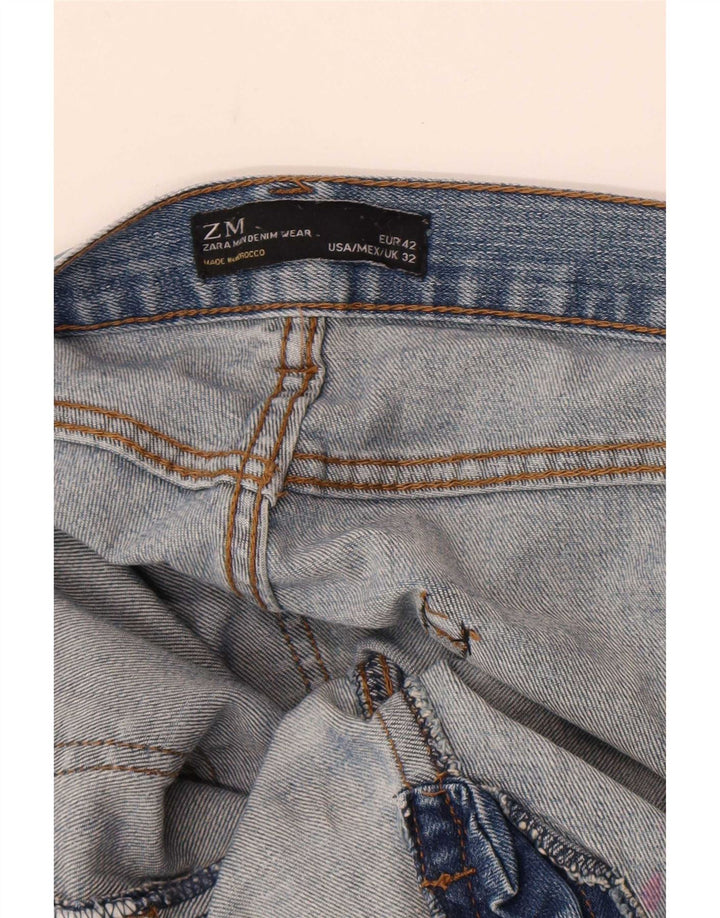 Blugi slim pentru bărbați Zara EU 42 Large W32 L34 Albastru