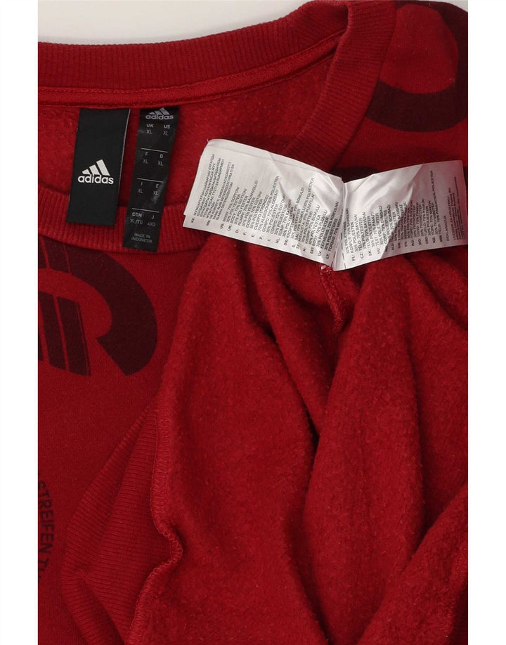 Hanorac grafic pentru bărbați Adidas Jumper XL bumbac roșu