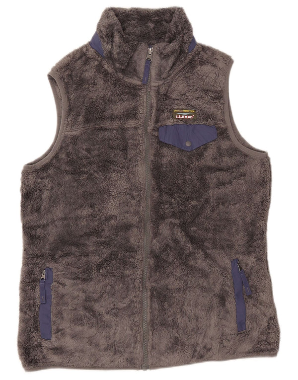 L.L.BEAN Gilet cu lână pentru femei UK 14 Medium Gri Poliester