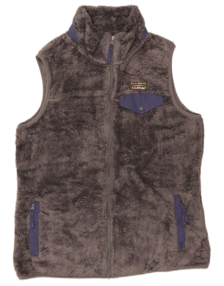 L.L.BEAN Gilet cu lână pentru femei UK 14 Medium Gri Poliester