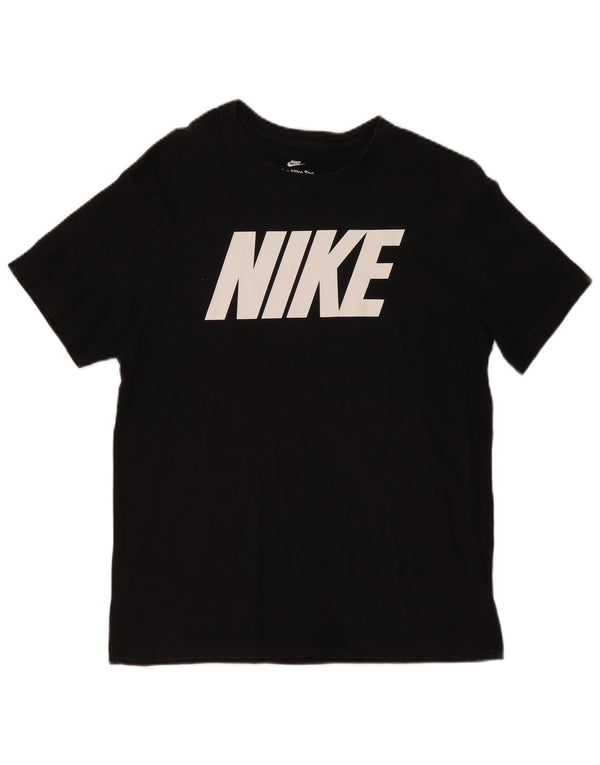 Tricou grafic pentru bărbați NIKE Top mediu negru bumbac