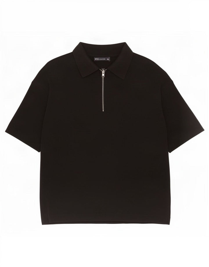 Tricou polo supradimensionat pentru femei Marks & Spencer UK 10 Small Black