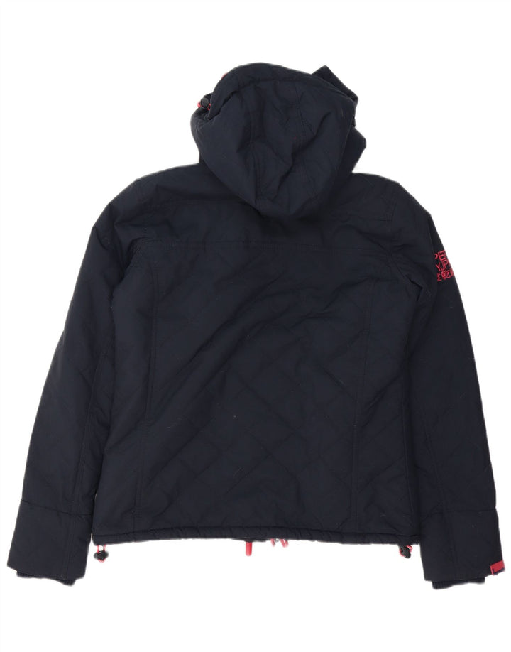 Jachetă Windbreaker pentru femei cu glugă Superdry UK 14 Medium Bleumarin