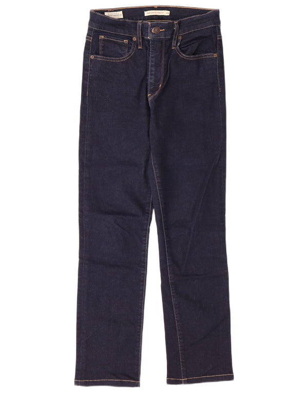 Blugi drepti cu talie înaltă pentru femei LEVI'S 724 W28 L26 bumbac bleumarin