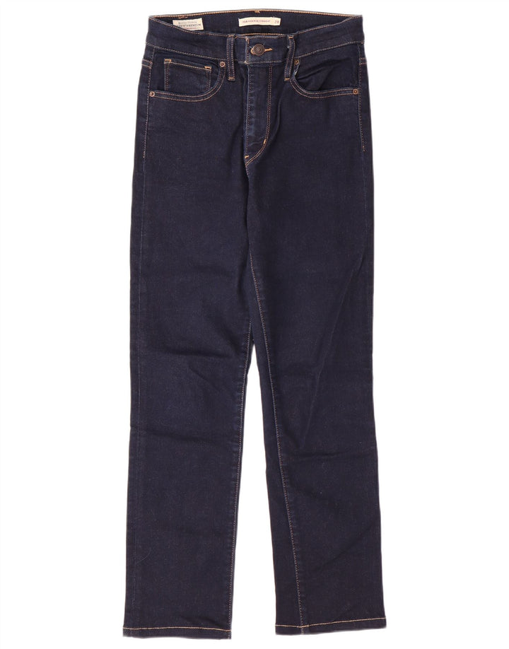 Blugi drepti cu talie înaltă pentru femei LEVI'S 724 W28 L26 bumbac bleumarin