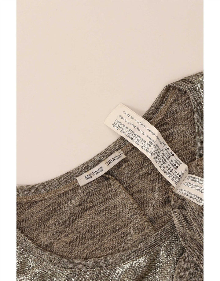 Vest Vest Top Femei Zara UK 14 Medium Gri Poliester