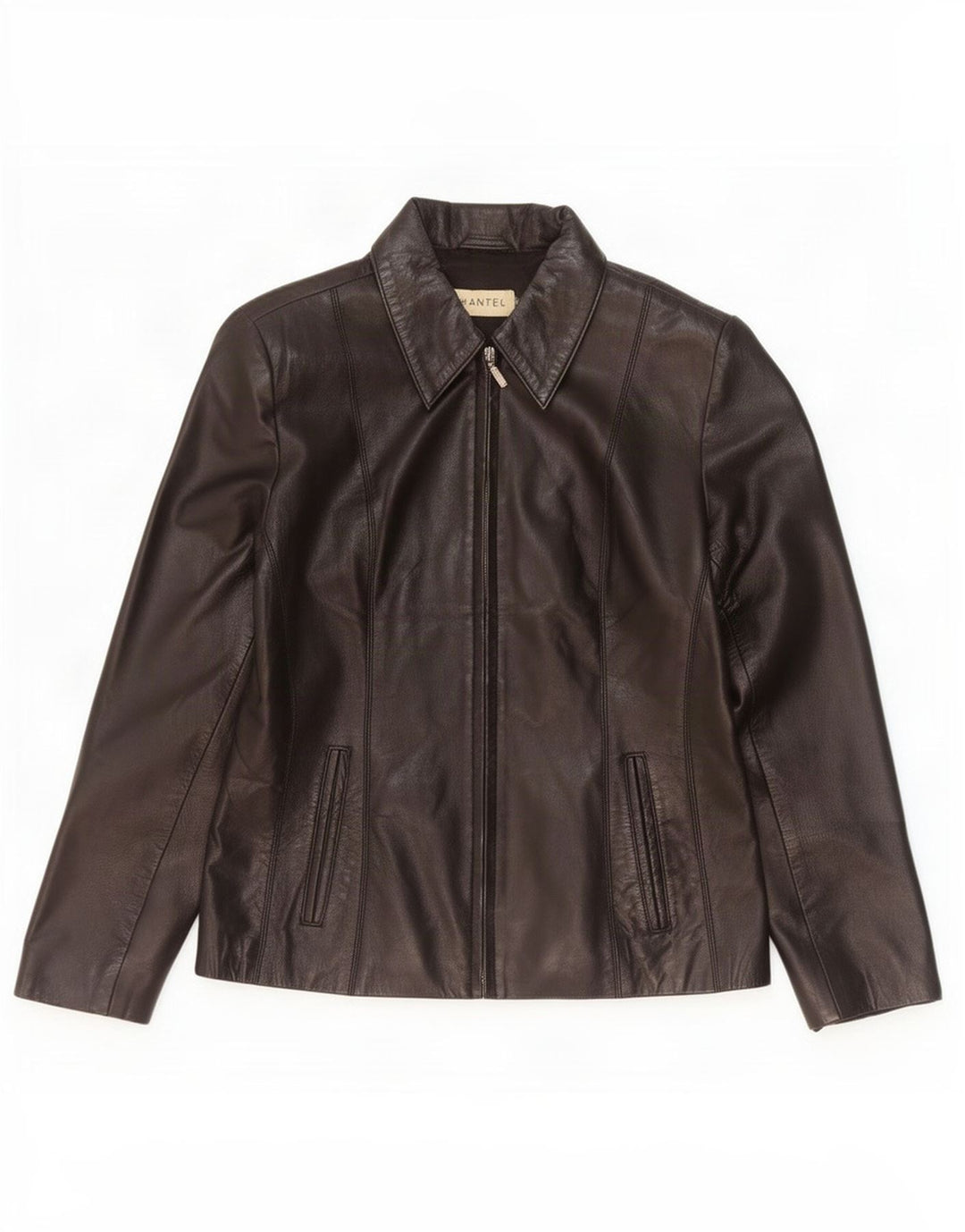 Jachetă de piele vintage pentru femei UK 12 Medium Black