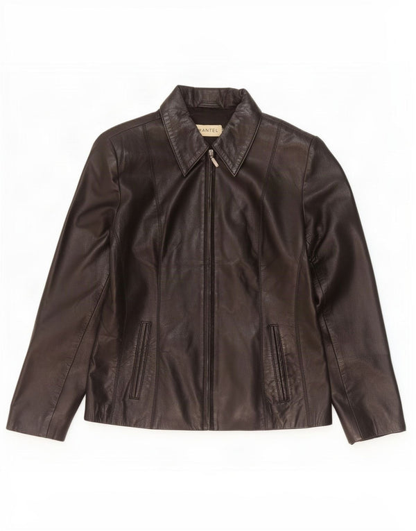 Jachetă de piele vintage pentru femei UK 12 Medium Black