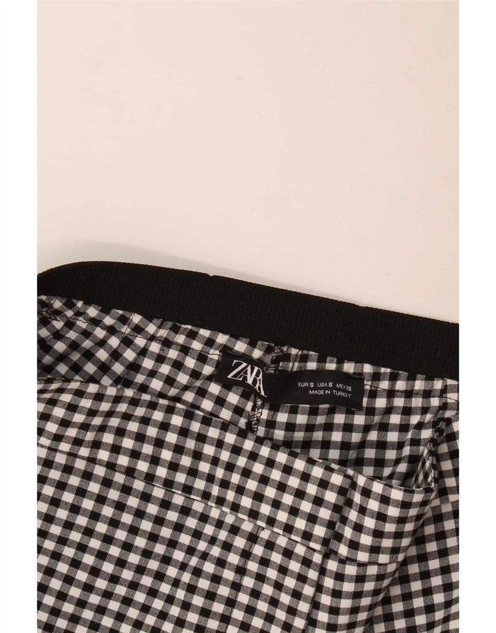 Pantaloni chino slim pentru femei Zara Mici L27 L27 Negru Gingham
