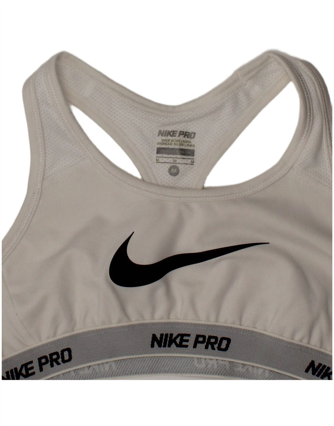 Sutien sport pentru femei Nike Dri Fit Graphic Top Mediu Alb Poliester Sport