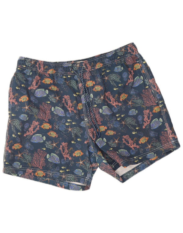 Pantaloni scurți de înot pentru bărbați John Lewis, cu model abstract, poliester mari, albastru