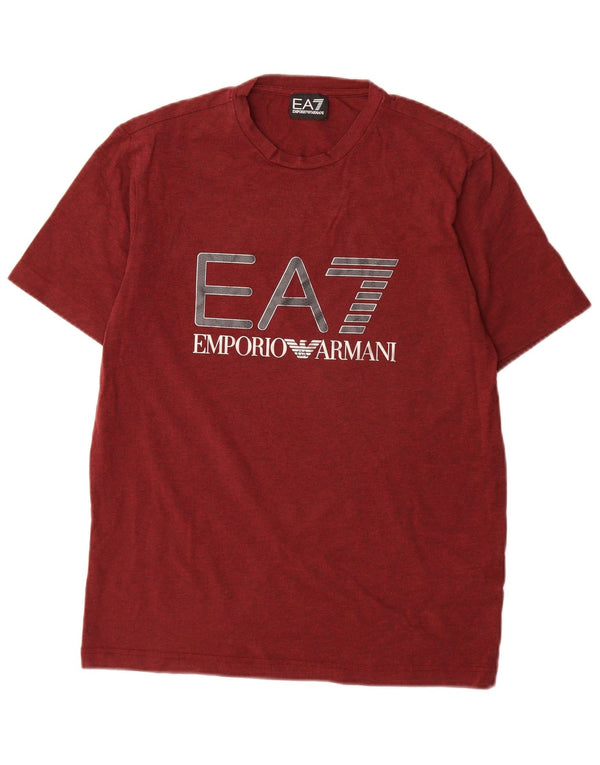 Tricou cu grafică pentru bărbați Emporio Armani Top Medium Burgundy Bumbac