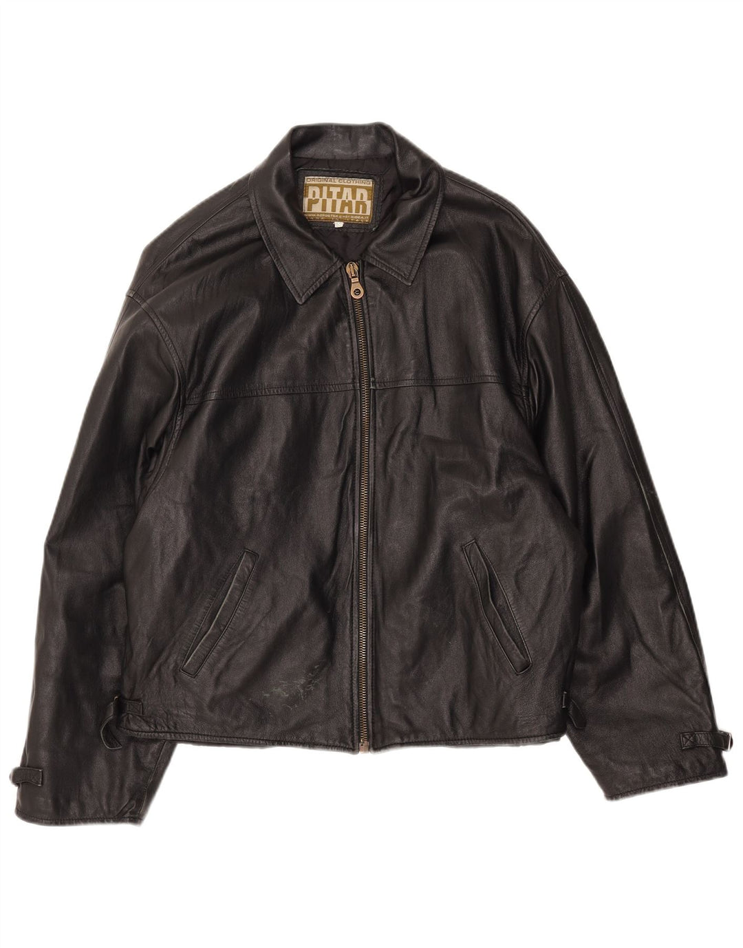 Geacă din piele vintage pentru bărbați IT 52 XL din piele neagră