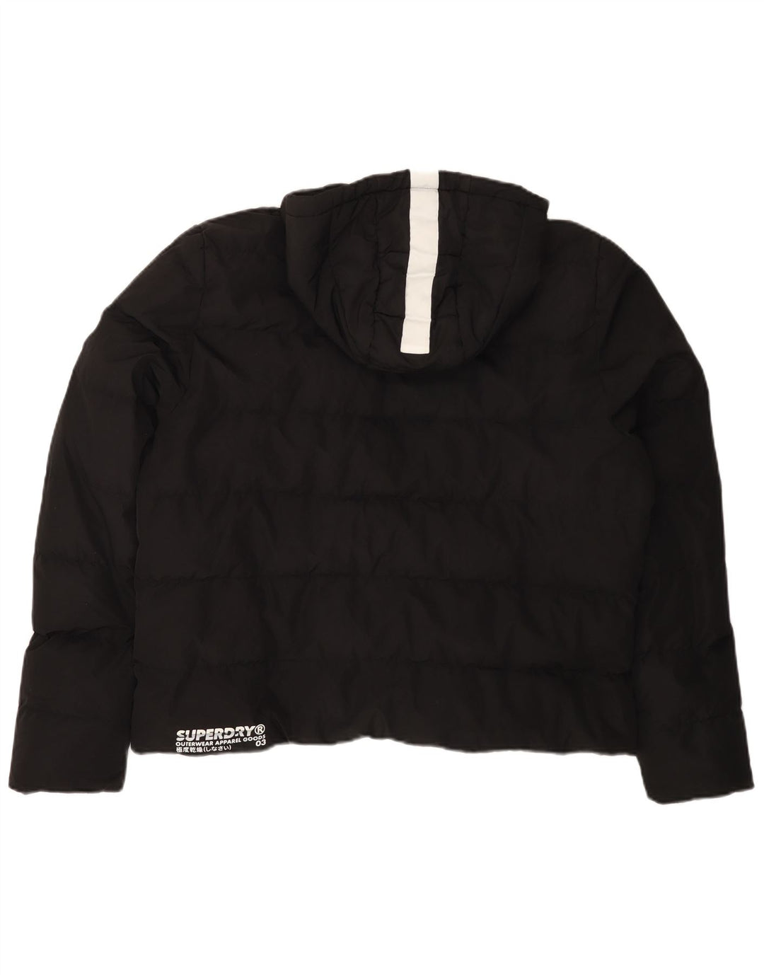 Jachetă căptușită cu glugă Superdry pentru femei, UK 20 XL, poliester negru