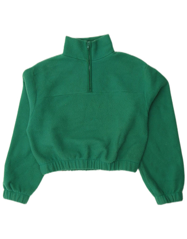 Pulover supradimensionat din lână pentru femei Topshop, cu fermoar și cu fermoar, UK 10, verde, mic
