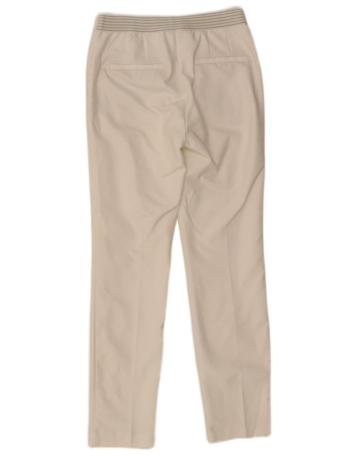 Pantaloni chino slim pentru femei ZARA Mici L26 L28 Poliester alb