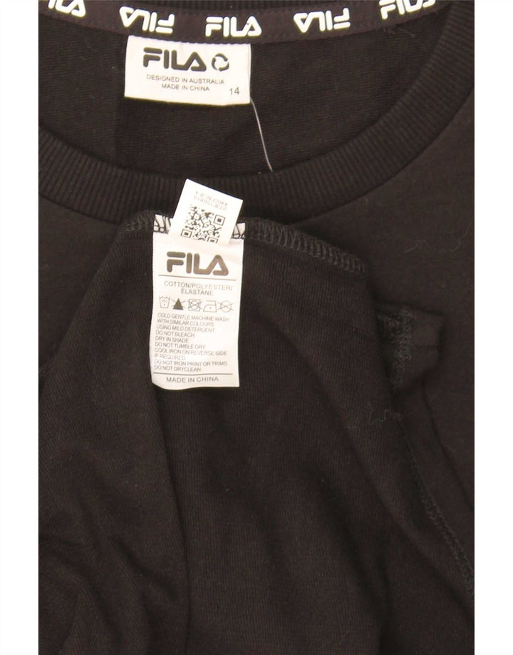 Rochie de bază cu grafică Fila pentru femei UK 14 Medium Black Bumbac