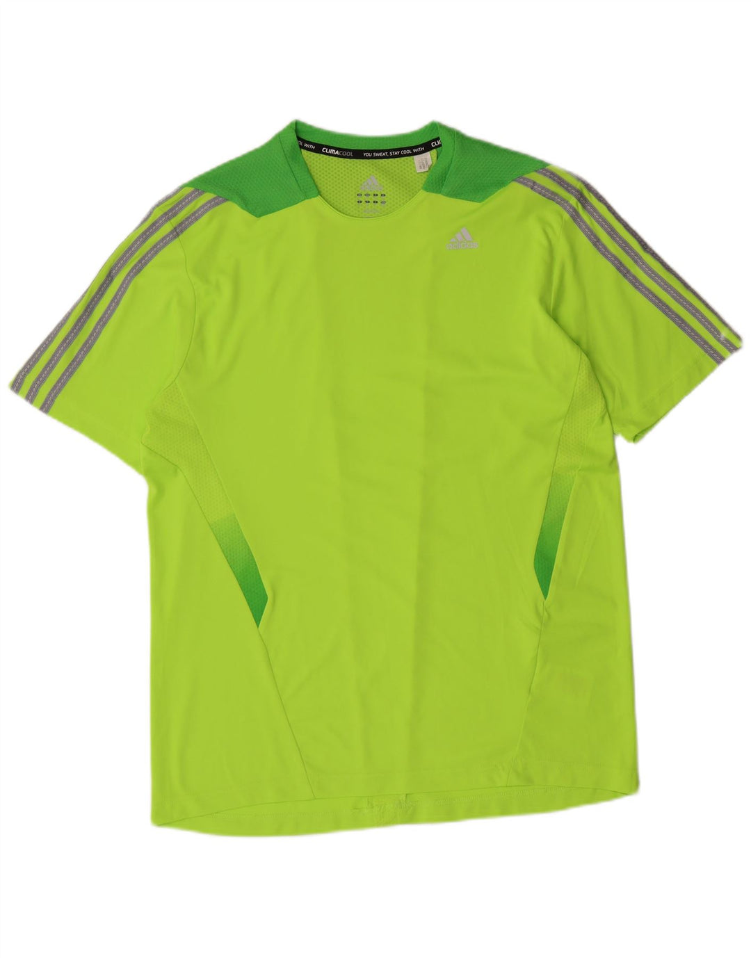 Tricou regulat ADIDAS pentru bărbați, poliester cu dungi verzi medii Sport