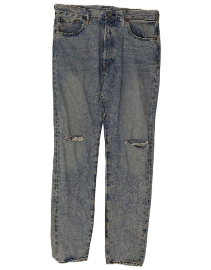 Blugi drepți distressed 501 Levi's pentru bărbați L34 L34 Bumbac albastru