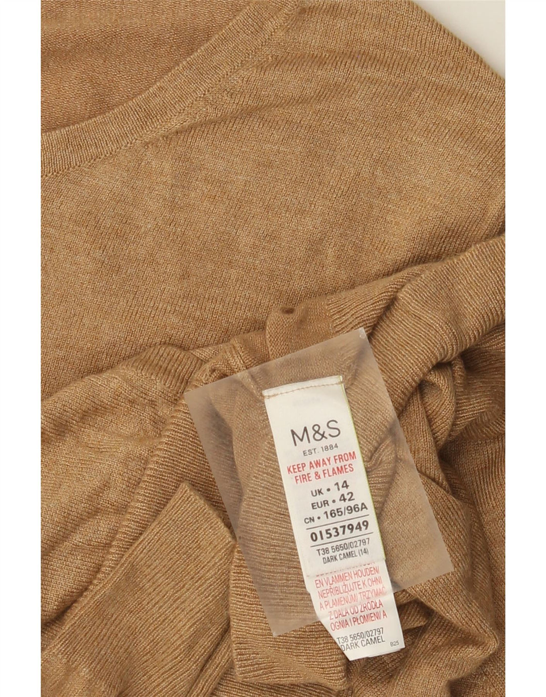 Pulover cardigan pentru femei Marks & Spencer UK 14 mare, bej, viscoză