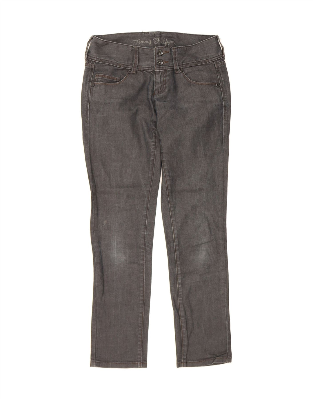 TOMMY HILFIGER Womens Slim Jeans W28 L29 Grey Cotton Vintage Tommy Hilfiger and Second-Hand Tommy Hilfiger from Messina Hembry 