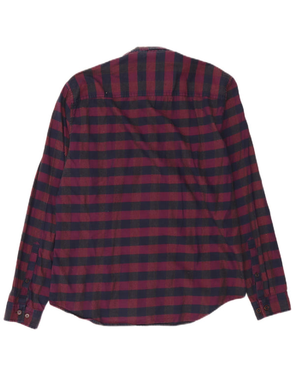 Cămașă de flanel pentru bărbați Joules Slim Fit Bumbac Vichy Burgundy mediu