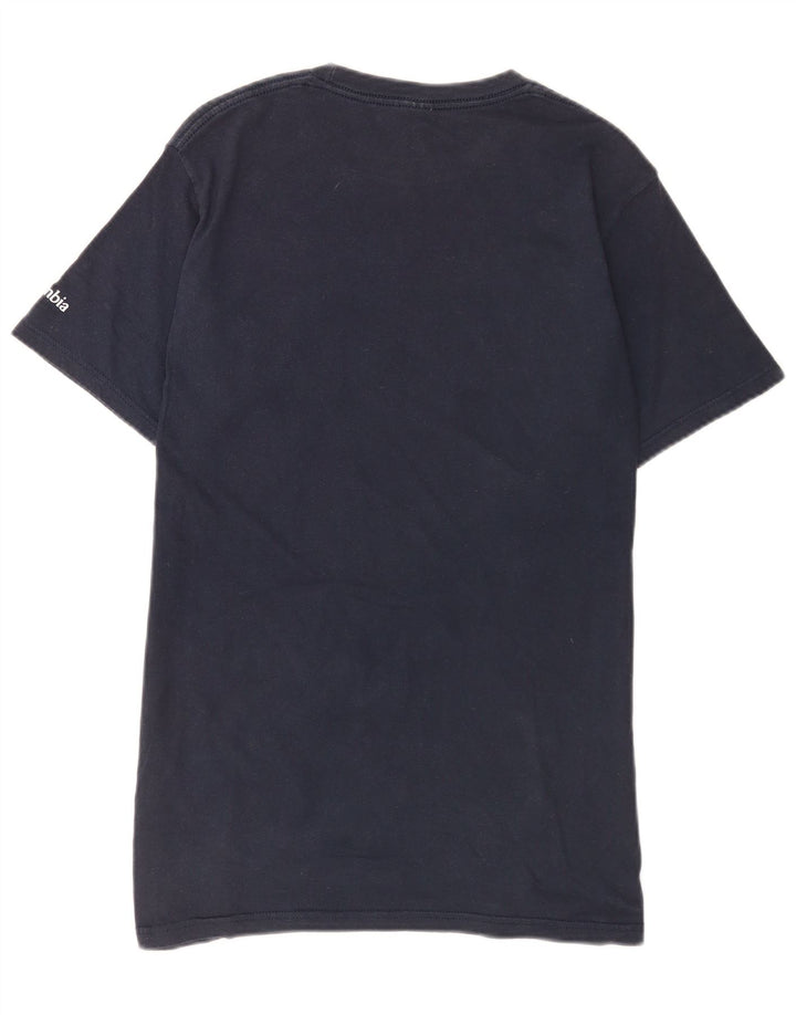 Tricou grafic Columbia pentru bărbați Top mediu din bumbac bleumarin