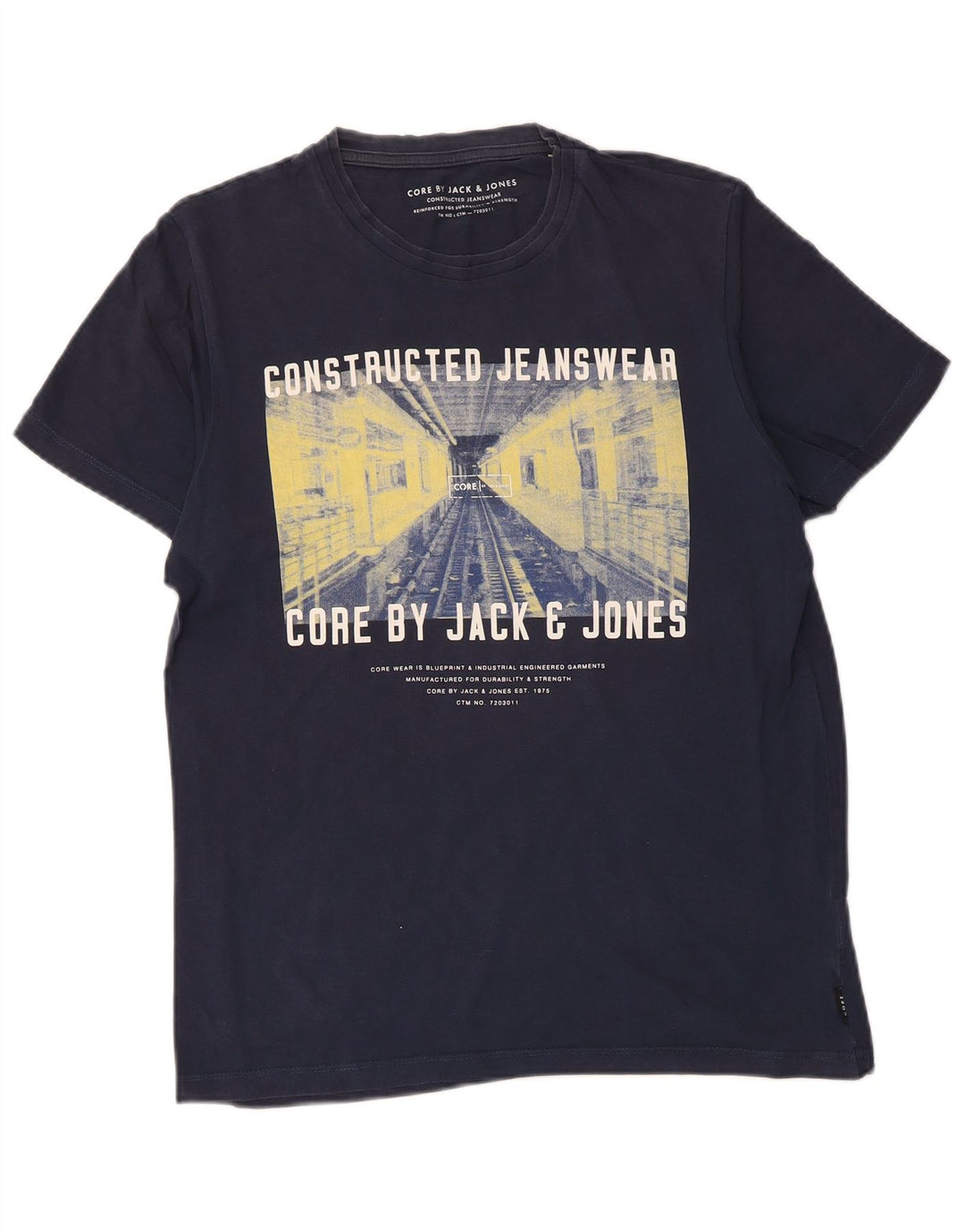 JACK & JONES Tricou grafic pentru bărbați Top mic, bleumarin