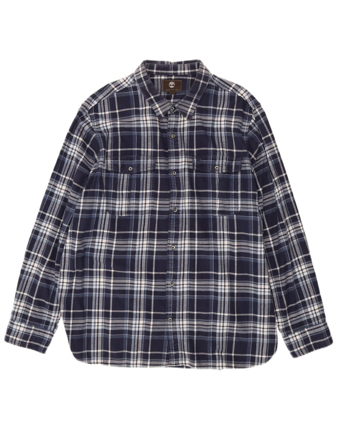 Cămașă de flanel pentru bărbați TIMBERLAND Regular Fit, 3XL, bumbac cu carouri bleumarin