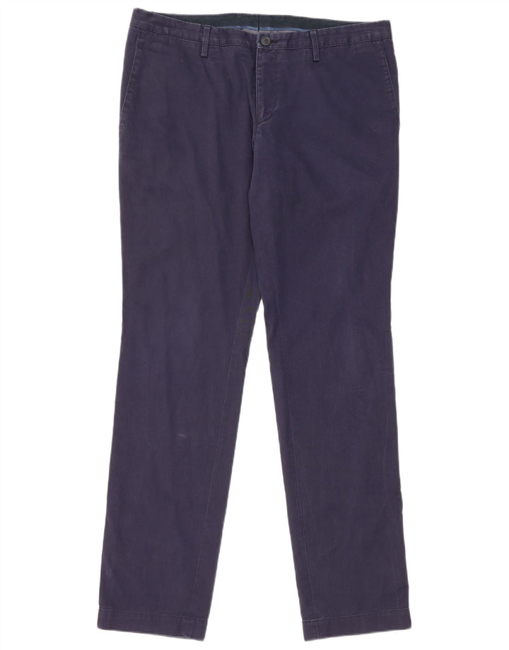 Pantaloni chino subțiri pentru bărbați HUGO BOSS EU 50 mari L34 L32 bumbac bleumarin