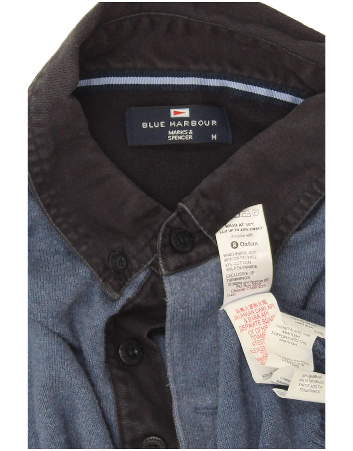 Pulover Marks & Spencer pentru bărbați, Blue Harbour, cu gât polo, albastru mediu