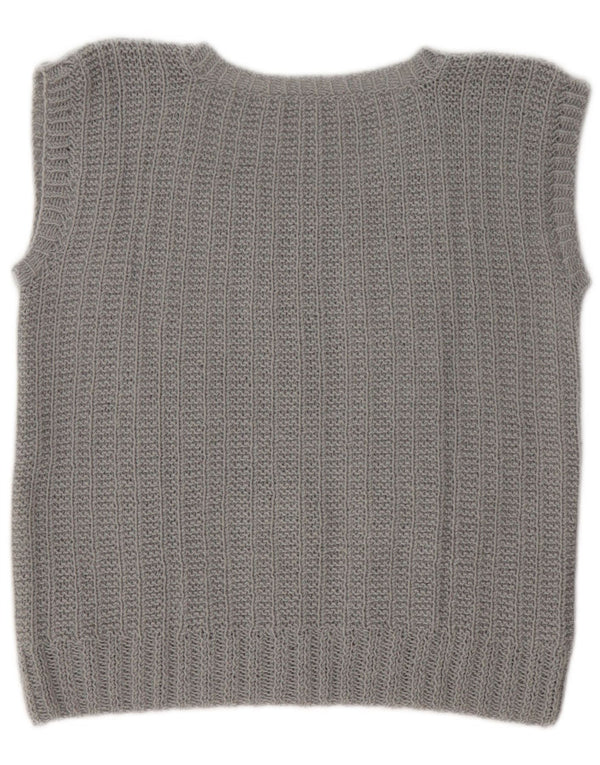 Vintage Womens Vest Tank Top UK 14 Medium Gri