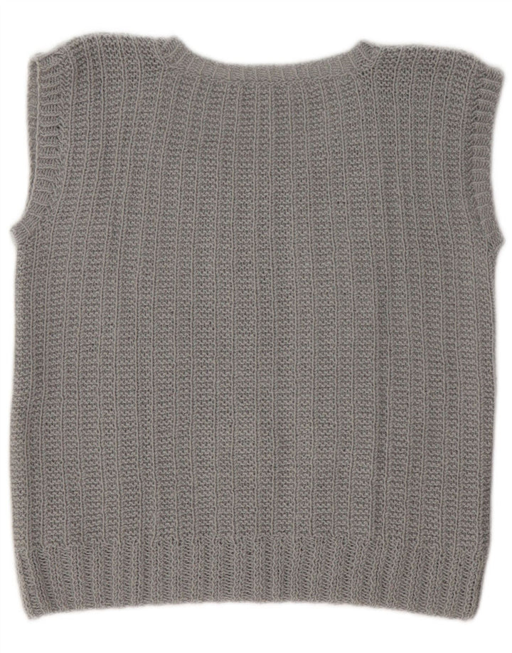 Vintage Womens Vest Tank Top UK 14 Medium Gri