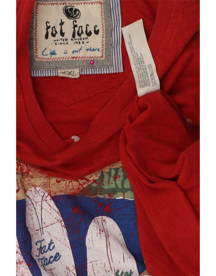 Tricou grafic pentru bărbați Fat Face Top 2XL bumbac roșu