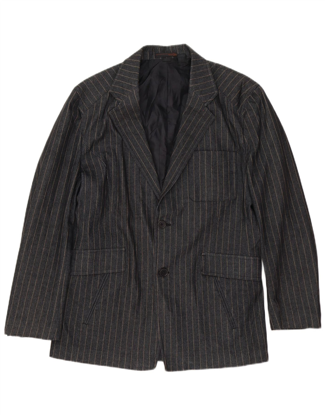 Blazer pentru bărbați Zara UK 38, bumbac cu dungi gri mediu