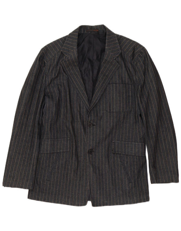 Blazer pentru bărbați Zara UK 38, bumbac cu dungi gri mediu