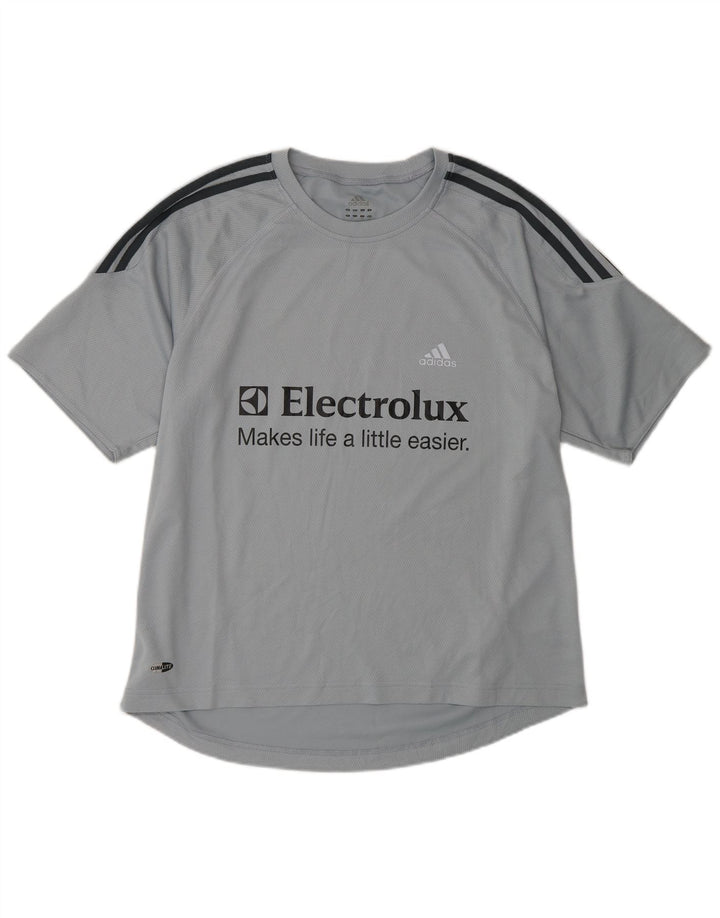 Tricou cu grafic Climalite Adidas pentru bărbați Top mare poliester gri