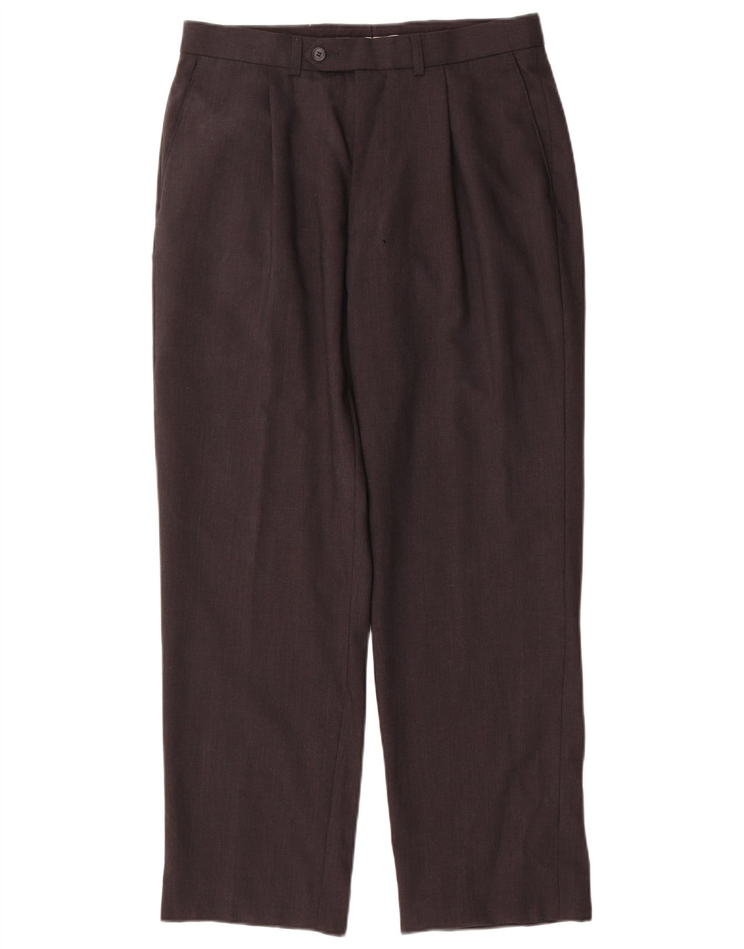 Marks & Spencer Pantaloni de costum pentru bărbați L32 L29 Lână maro