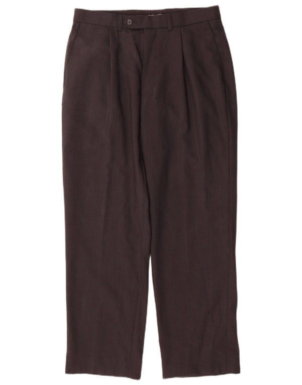 Marks & Spencer Pantaloni de costum pentru bărbați L32 L29 Lână maro