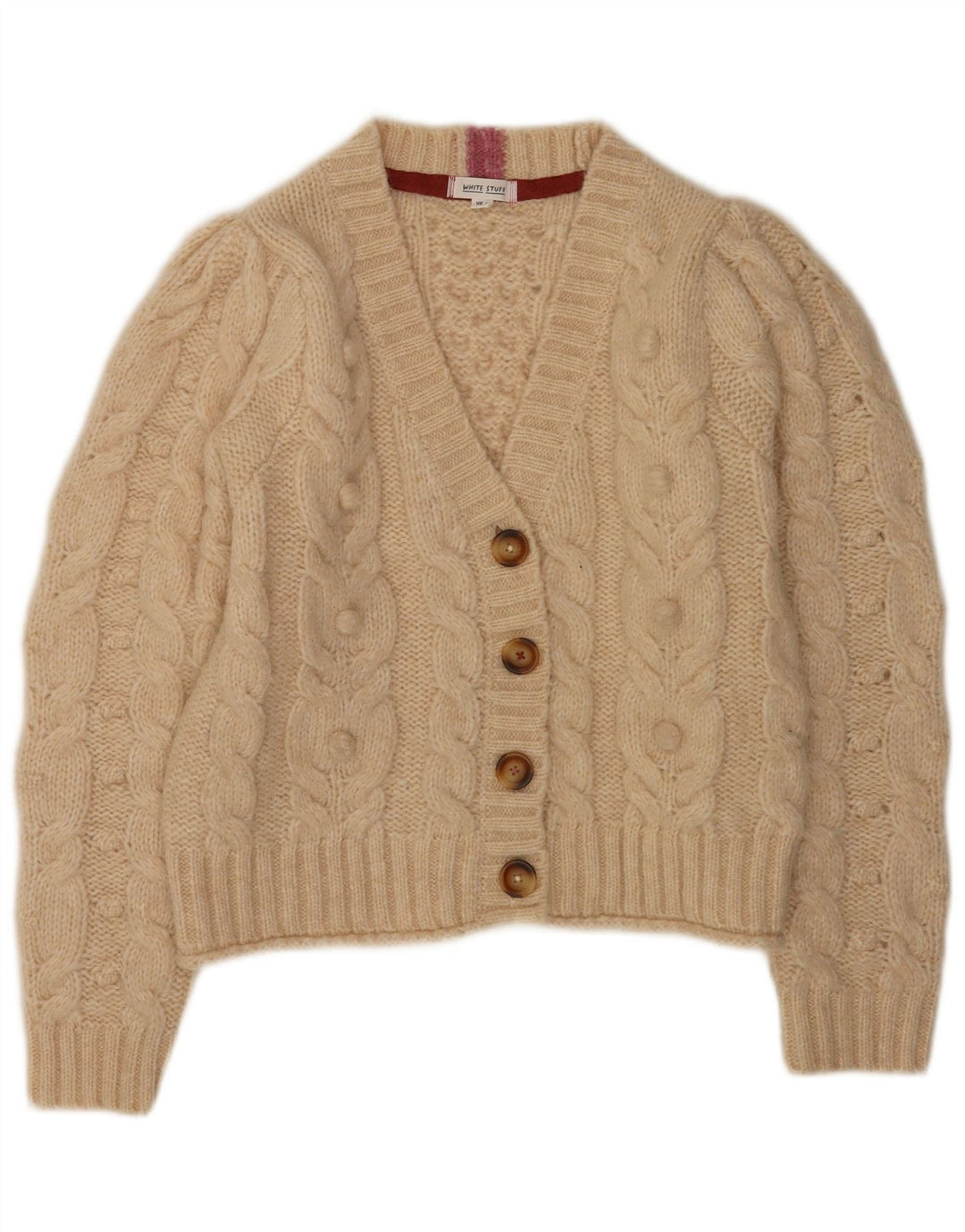 Pulover cardigan pentru femei White Stuff UK 16 mare, bej, poliester