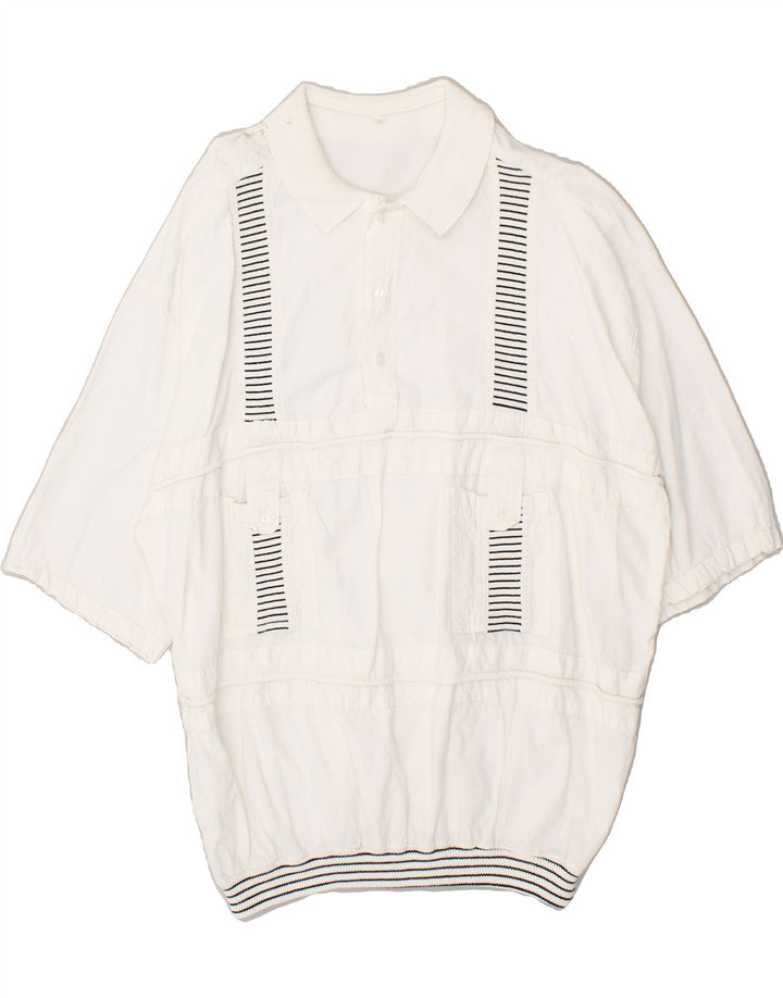 VINTAGE Mens Short Sleeve Pullover Shirt 2XL White Vintage Vintage and Second-Hand Vintage from Messina Hembry 