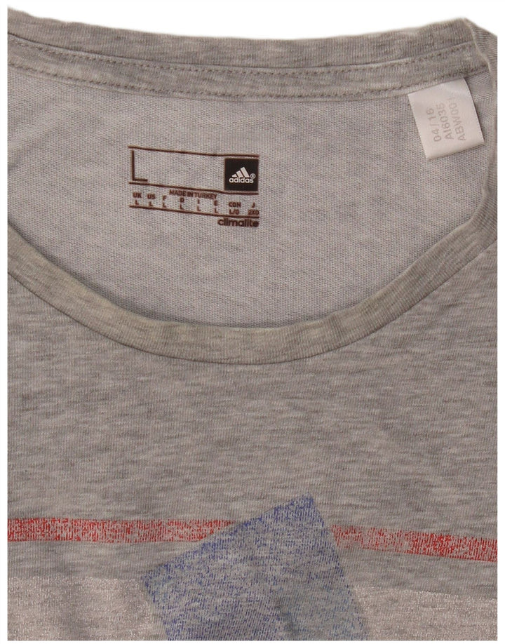 Tricou grafic ADIDAS Climalite pentru bărbați Top mare gri