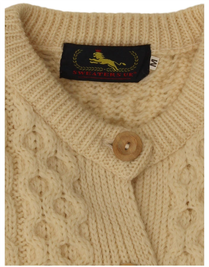 Pulover Cardigan Vintage pentru Damă UK 14 Medium Bej