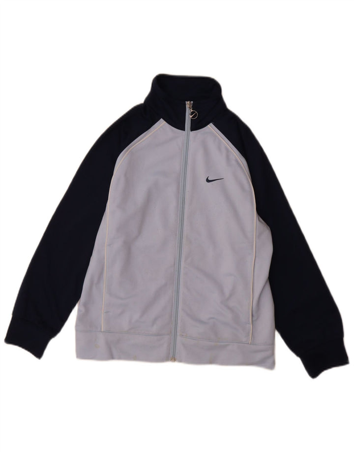 Jachetă de trening cu grafică Nike pentru băieți 8-9 ani, albastru, color block