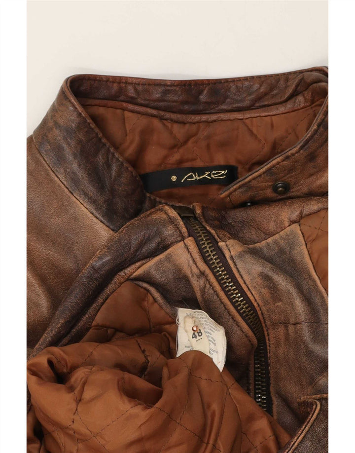 Jachetă vintage din piele pentru femei IT 48 XL maro