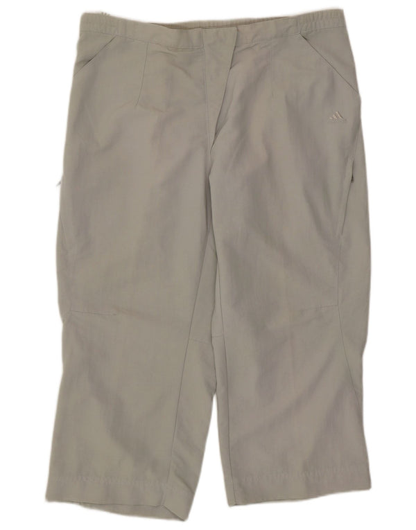 Pantaloni de trening Capri ADIDAS pentru femei UK 14 Medium Verde Poliamidă Sport