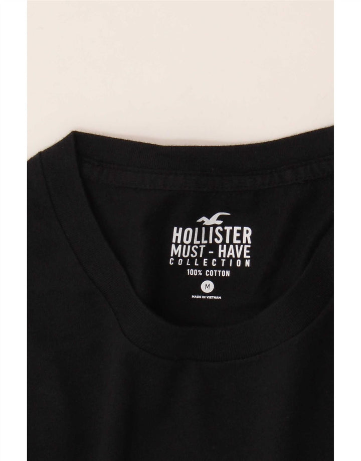 Hollister Top pentru bărbați cu mânecă lungă, bumbac mediu negru