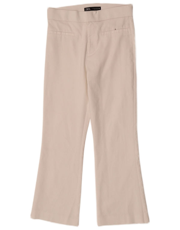 Pantaloni tăiați pentru femei Zara Mici L26 L24 Bumbac alb