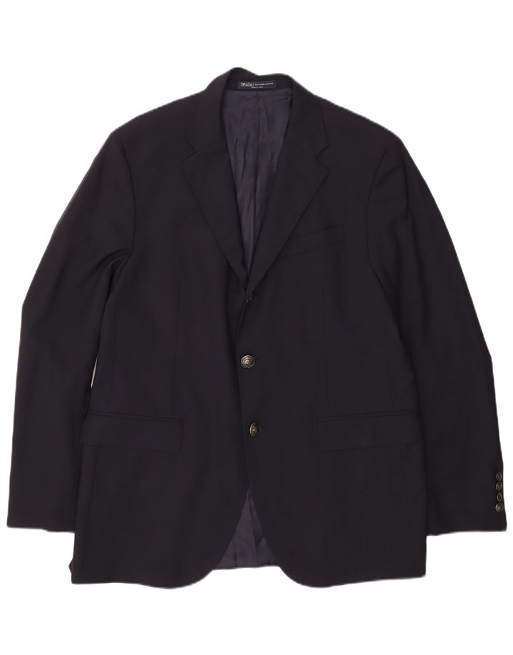 Jachetă Polo Ralph Lauren pentru bărbați cu 2 nasturi IT 54 XL Lână bleumarin